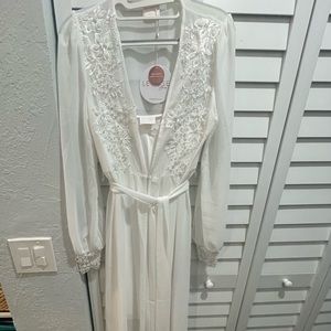 Le Rose white beaded bridal robe, included slip